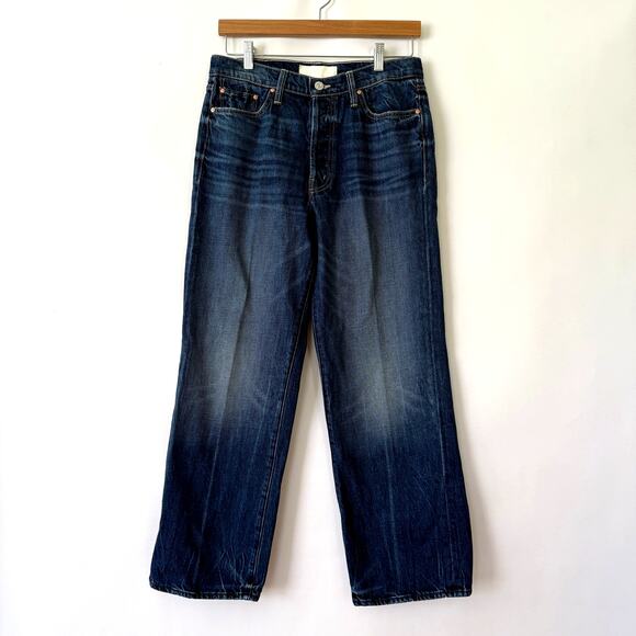 Mother Superior The Rambler High Rise Ankle Straight Jeans in Well Stacked 29